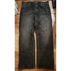Vtg Y2K COOGI Embroidered Logo Gray Denim Jeans Men 42x35 Baggy Hip Hop